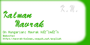 kalman mavrak business card